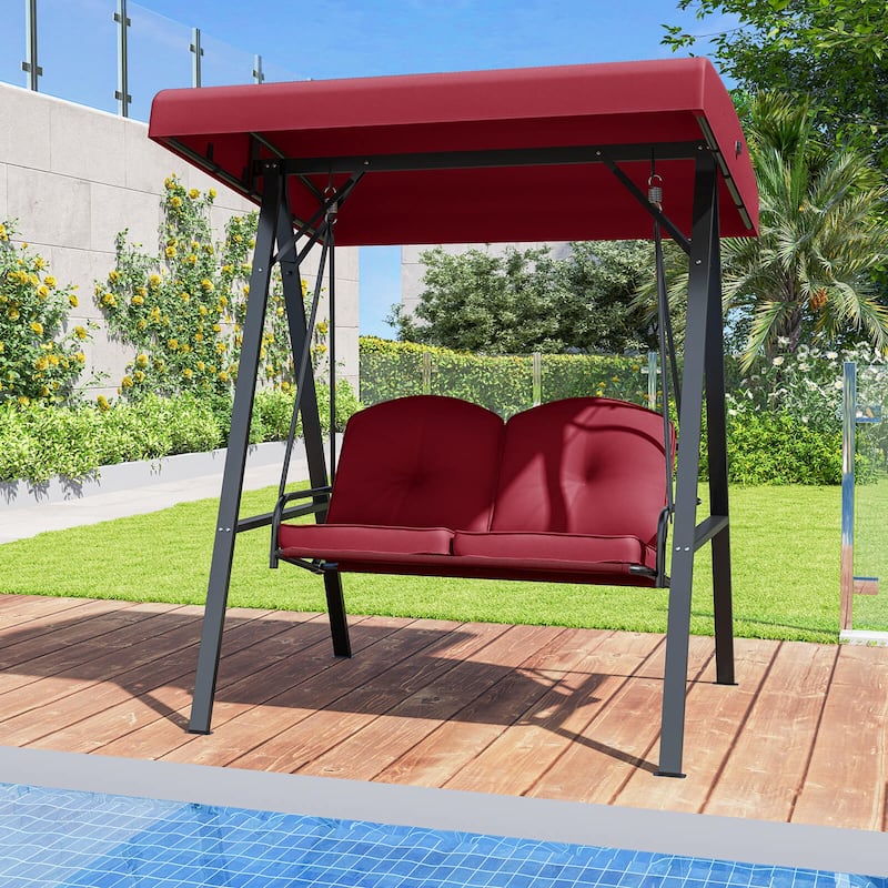 Costway 2-Person Outdoor Porch Swing Swing Loveseat with A-Shaped - See Details