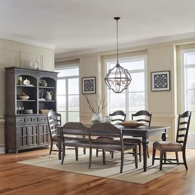 Paradise Valley Saddle Brown Rectangular Table Set