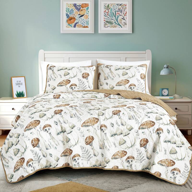 Shatex Teenie 3 piece Lightweight Bedspread set,Oversized Reversible Quilt set,Bedding Comforter Set - King