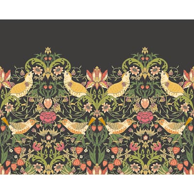 Brewster Origin Murals Birds, Fruit and Foliage Black Wall Mural - N/A