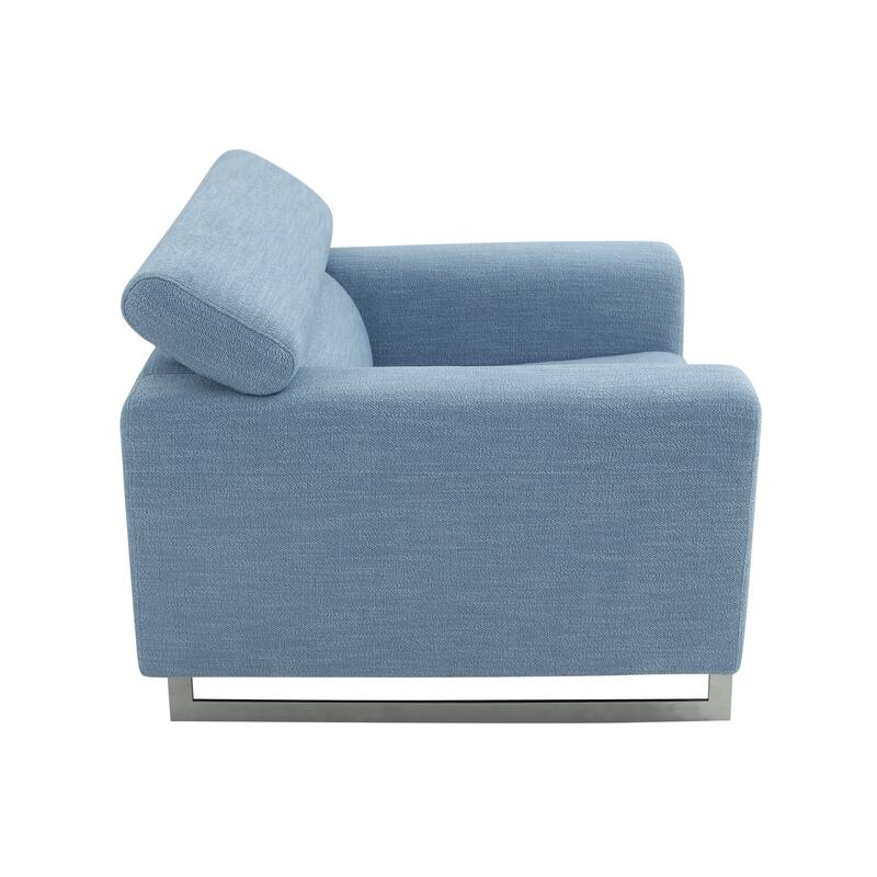 Pasargad Home Serena Modern Lounge Chair with Adjustable Headrest