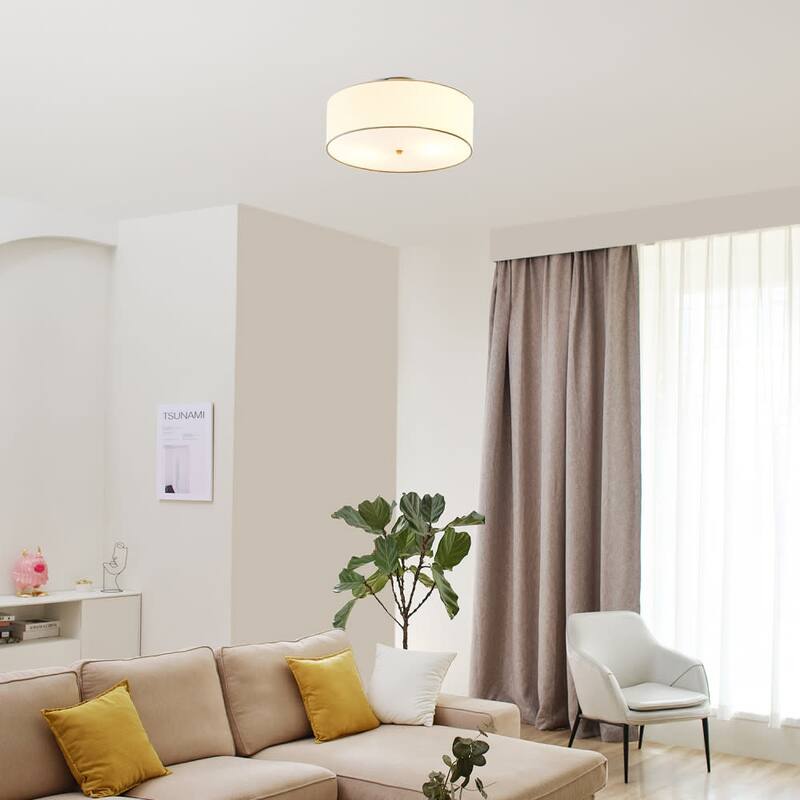 Globe Electric Kyle 2 Light 16" Wide Semi-Flush Drum Ceiling Fixture