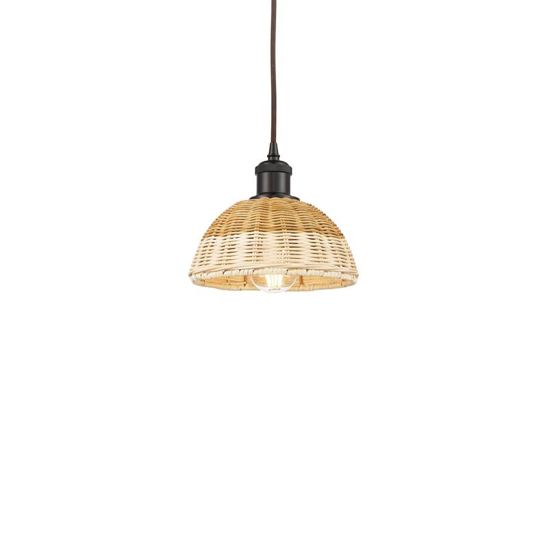 Innovations Lighting 516-1P-7-8 Bristol Natural II Pendant Bristol - Oil Rubbed Bronze / Natural