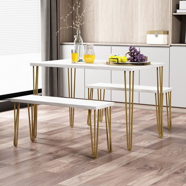 Farmhouse table with on sale 2 benches