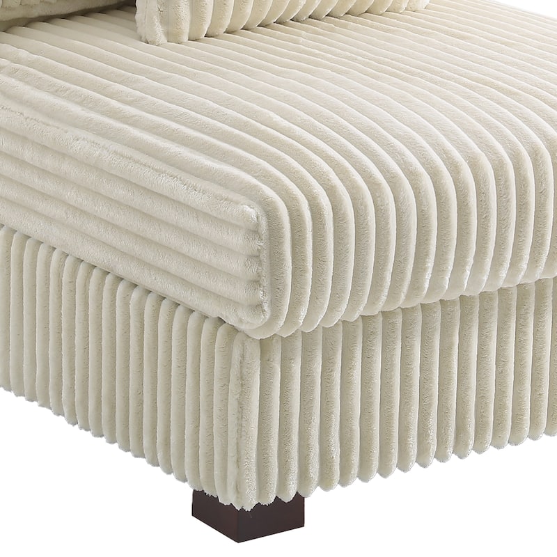35.7" W Plush Corduroy Upholstered Armless Modular Sofa Chair