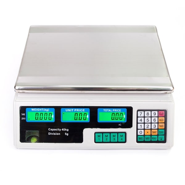 40kg/5g Digital Price Computing Scale for Vegetable Silver & White. Opens flyout.