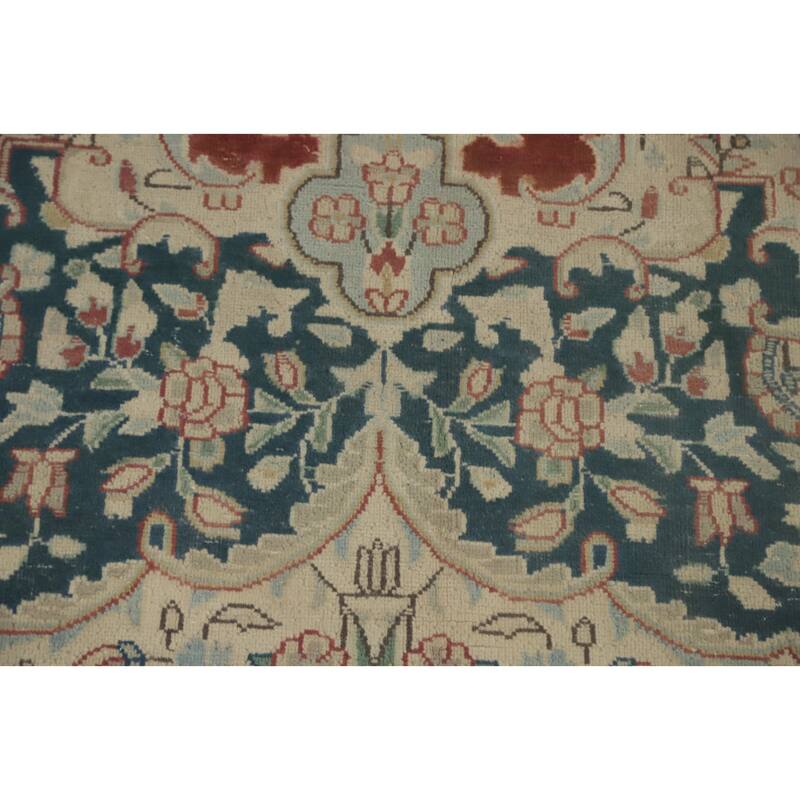Hand Knotted Oriental 100% Wool Carpet Traditional Floral Oranges & Rust Kerman Area Rug - 12' 5'' X 9' 11''