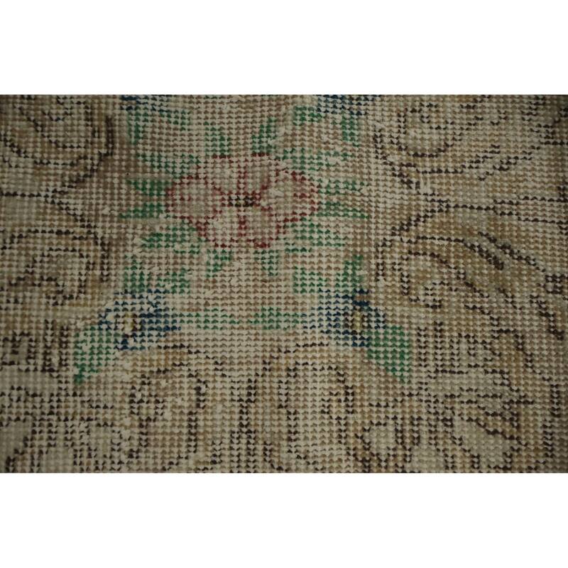 Hand Knotted Oriental 100% Wool Carpet Transitional Floral Beige & Ivories Anatolian Area Rug - 8' 7'' X 5' 9''