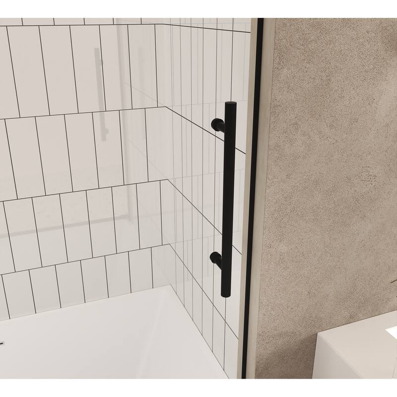 GDFStudio - Aldridge Frameless Sliding Bathroom Shower Door, Adjustable Width with Clear Tempered Safety Glass