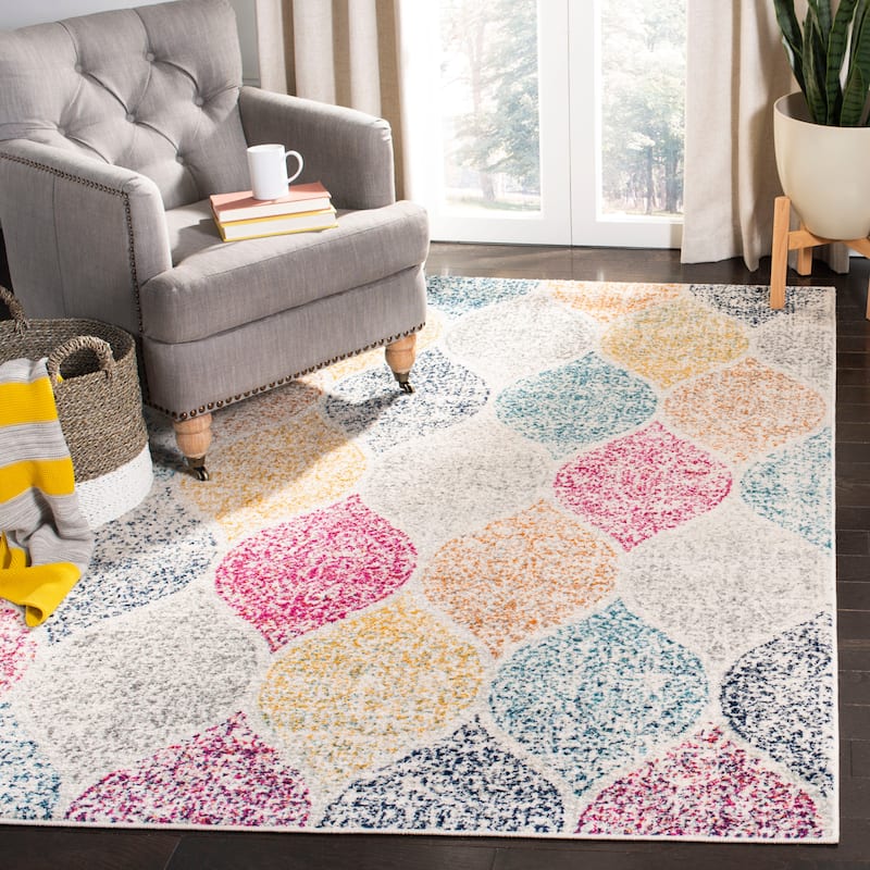 SAFAVIEH Madison Gesa Boho Chic Ogee Trellis Rug - 10' x 14' - Creme/Yellow