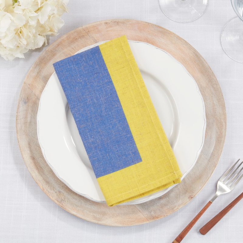 Colorful Block Border Napkin (Set of 4) - 20"x20"
