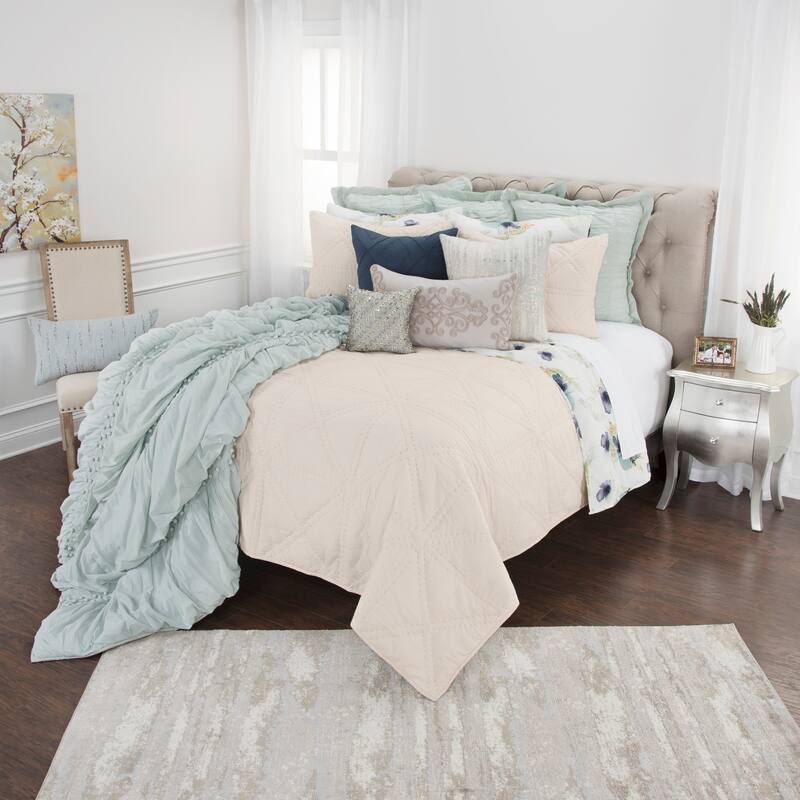 Maddux Place Simpson Natural Hand Quilted Cotton 3 Piece Quilt Set - King-size