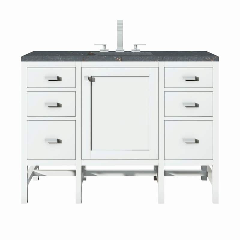 James Martin Vanities E444-V48-3PBL Addison 48" Single Basin Wood - Glossy White - Painted