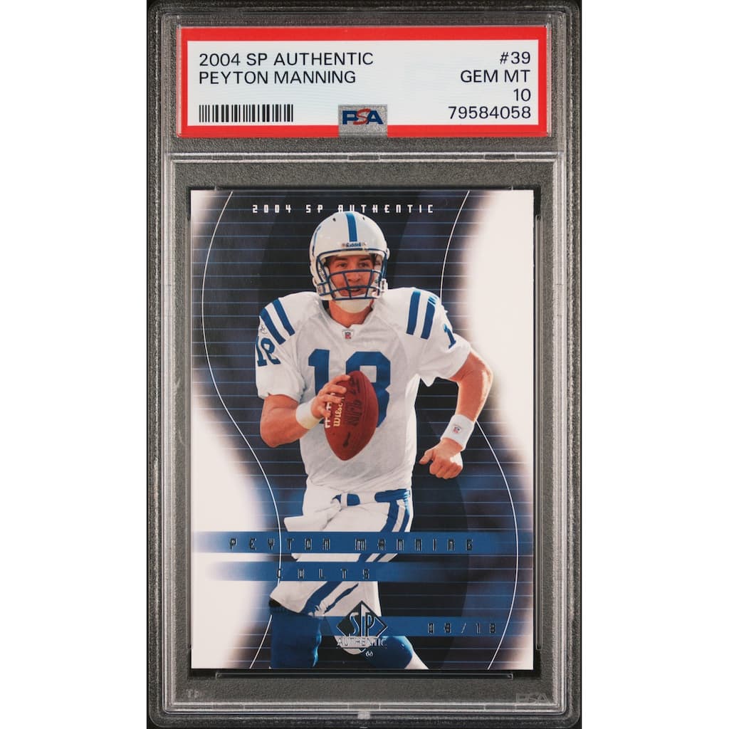 Peyton Manning 2004 Upper SP Authentic Football Card #39 Graded PSA 10 - 8'6" x 11'6"