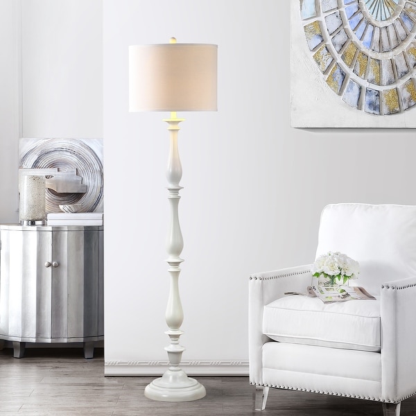 高品質フローライトダブルポイント♡タワー♡ビッグサイズ♡No.1397ファントム SAFAVIEH Lighting 62-inch Bessie Candlestick White Floor Lamp - 15