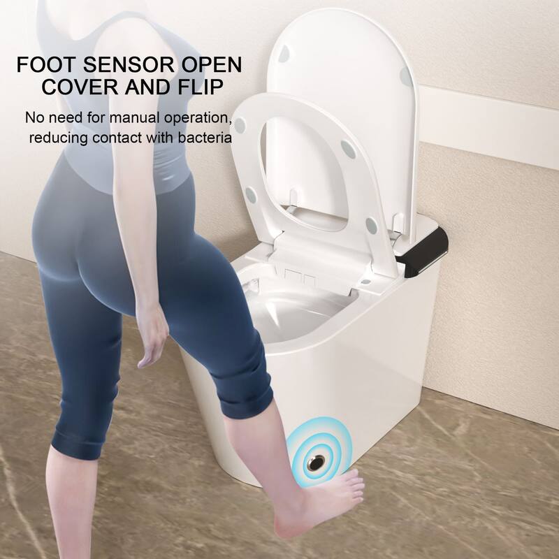 1-Piece 1.28 GPF Auto Single Flush Elongated Bidet Toilet Smart Toilet in White