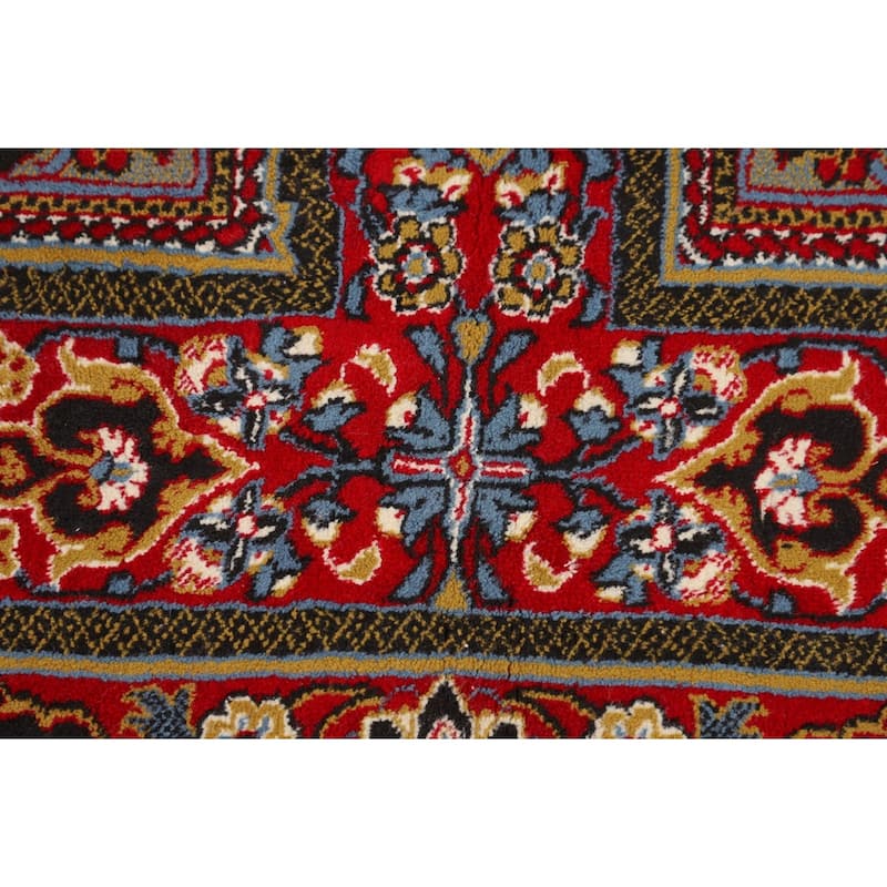 Red Geometric Tabriz Turkish Area Rug Machine-Made Carpet - 9'7" x 12'10"
