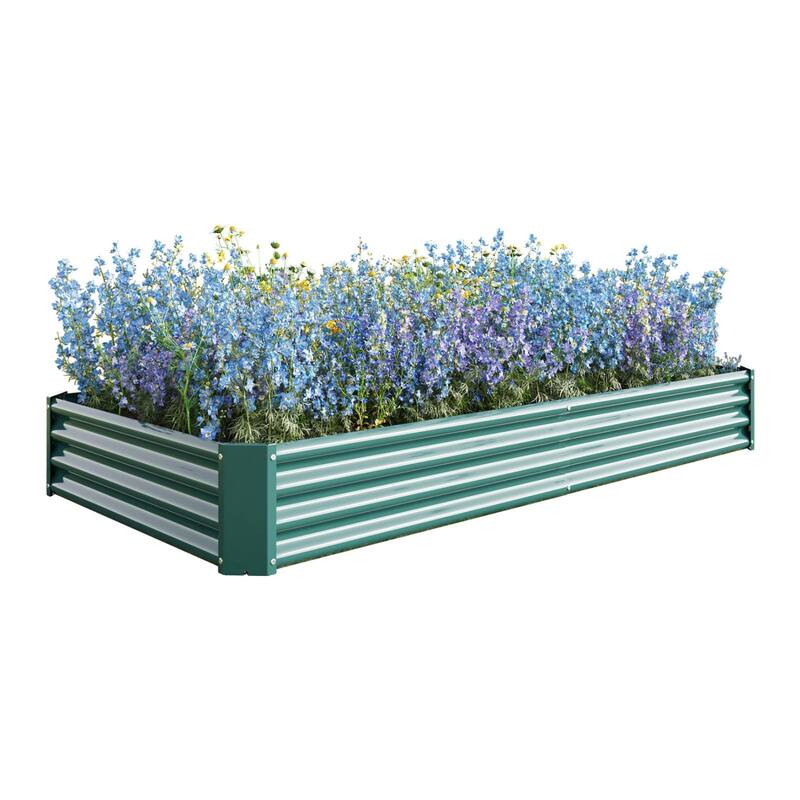 Large Galvanized Metal Raised Garden Bed Open Bottom Rust-Resistant