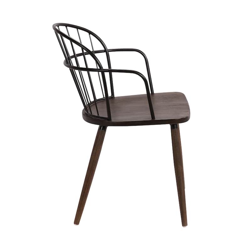 Bradley Modern Farmhouse Wood and Metal Dining Chair