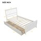 preview thumbnail 3 of 8, Enhance Bedroom Decor with this Stylish White Wood Platform Bed - Featuring Two Drawers and Enduring Solid Pine Craftsmanship