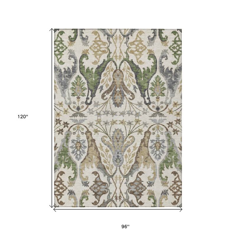 HomeRoots Floral Transitional Rectangle Outdoor Rug