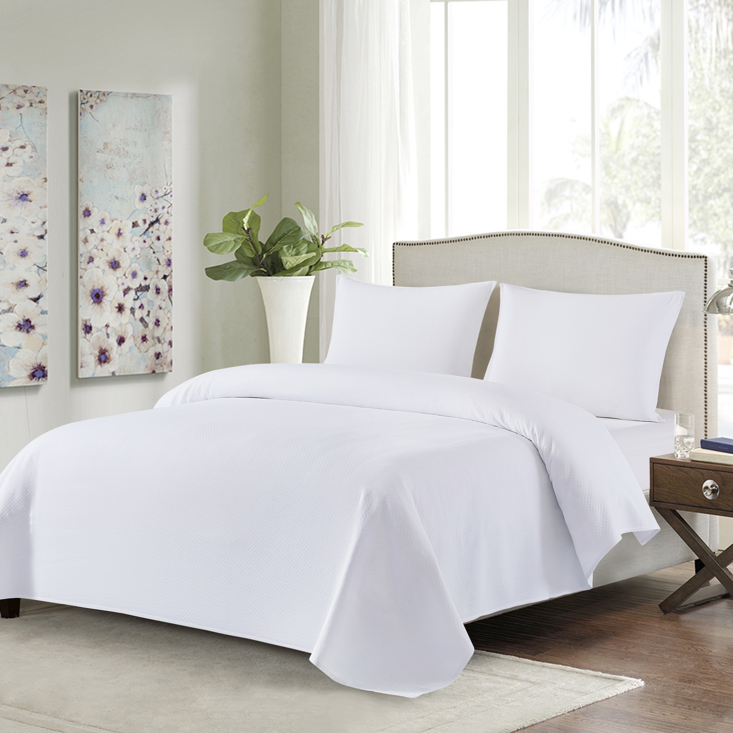Diamond Matelasse Cotton Quilt Bedding Set