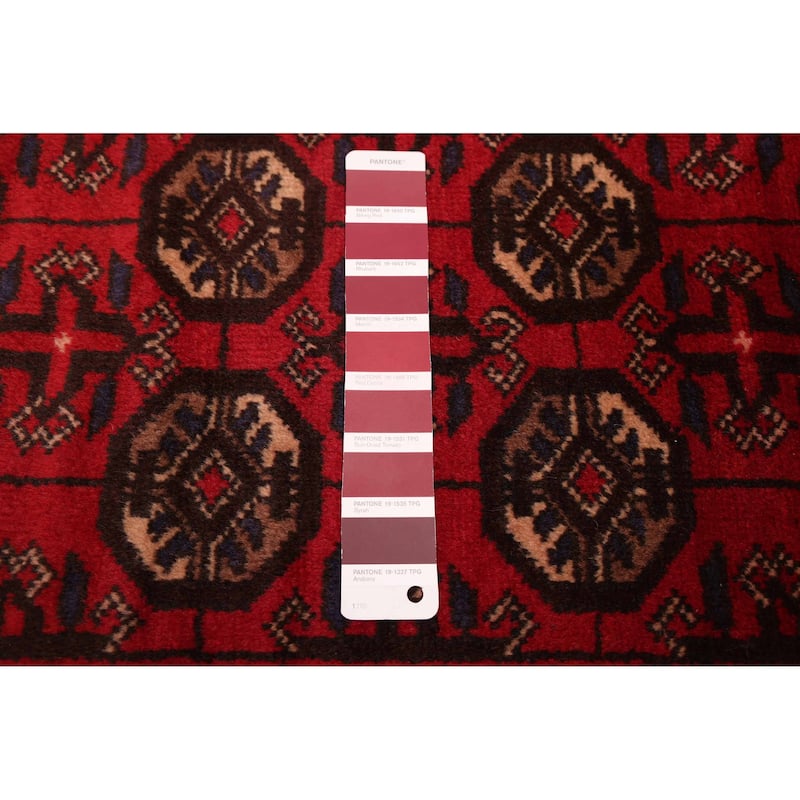 ECARPETGALLERY Hand-knotted Baluch Red Wool Rug - 2'11 x 8'10