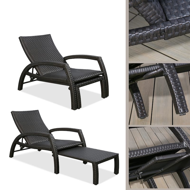 Aluminum Lounger Outdoor Wicker Convertible Chaise Lounge