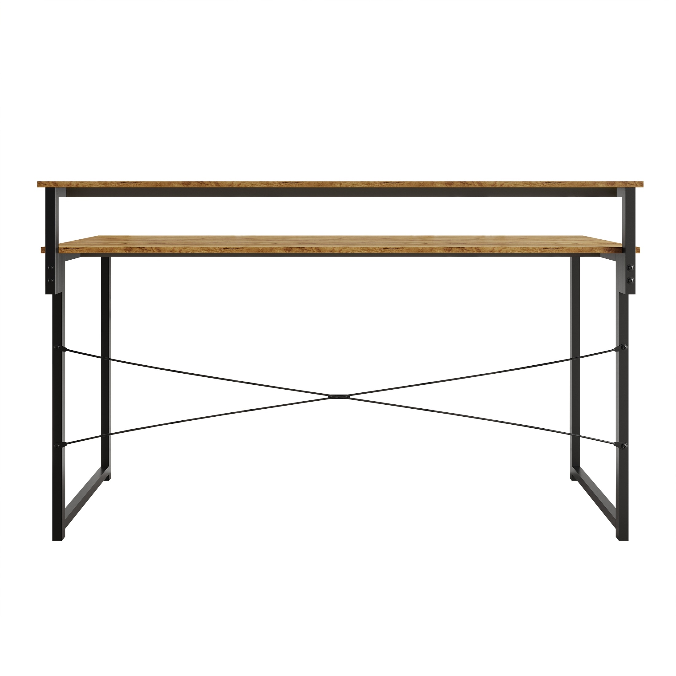 CraftPorch Minimalist 55-Inch Metal Computer Desk With Shelf