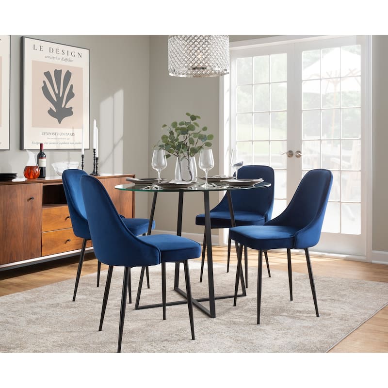 Silver Orchid Naldi Contemporary-Glam Velvet Dining Chair (Set of 2)