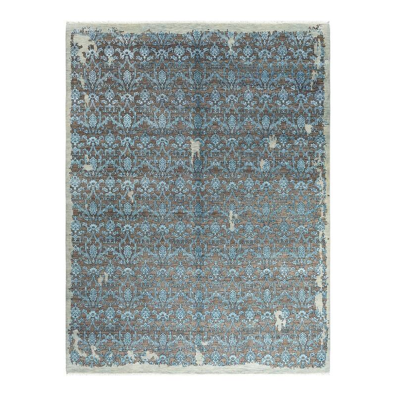 Ikat One-of-a-Kind Hand-Knotted Area Rug - Beige, 9' 2" x 12' 2" - 9' 2" x 12' 2"