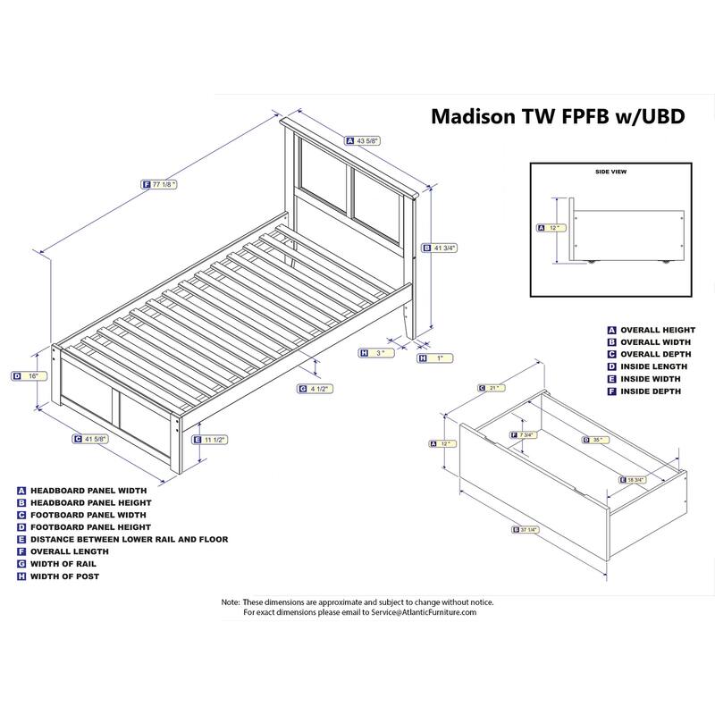 Platform Bed with Drawers - Modern Storage Bed Frame - Mattress Ready - Includes Turbo Charger