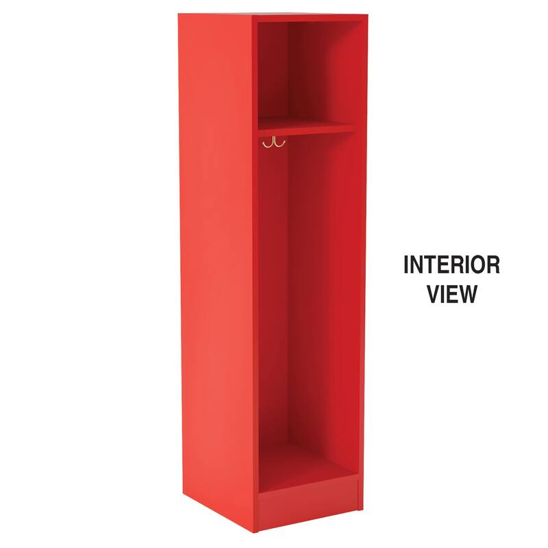 Single Locker Storage Unit with Lock - 16"D x 18"W x 59"H - Durable Metal Locker for Home or School