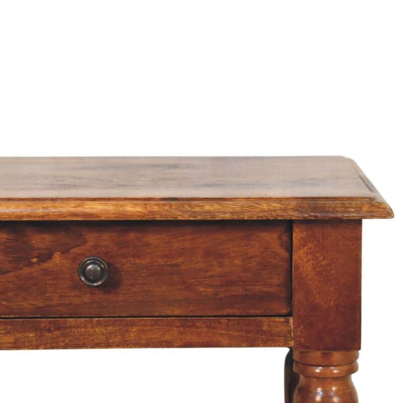 Artisan Furniture Solid Wood Turned legs Chestnut 1 Drawer Side Table