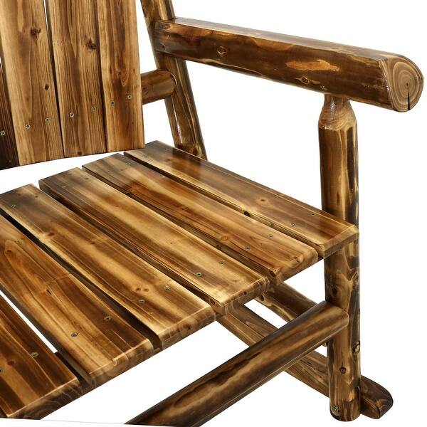 Shop Sunnydaze Rustic Wooden Log Cabin Rocking Loveseat 500