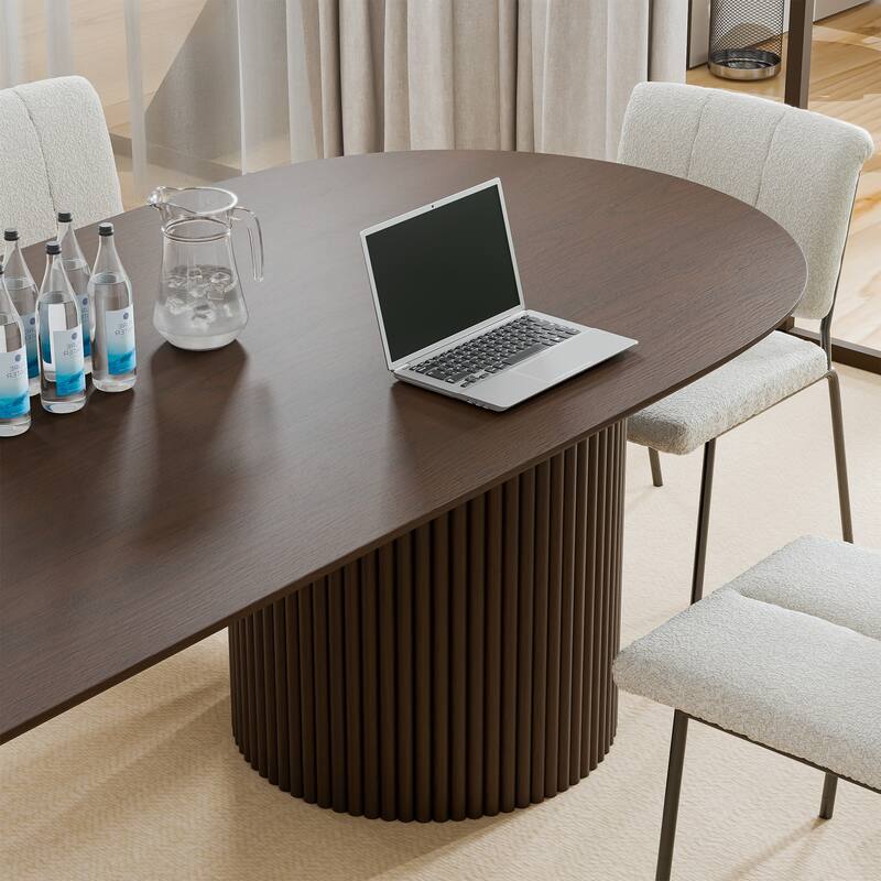 86" Big Solid Wood Oval Table Conference Table for Large Meeting Rooms