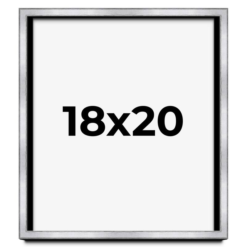 18x20 Shadow Box Frame Silver | 1.375 Inches Deep Real Wood