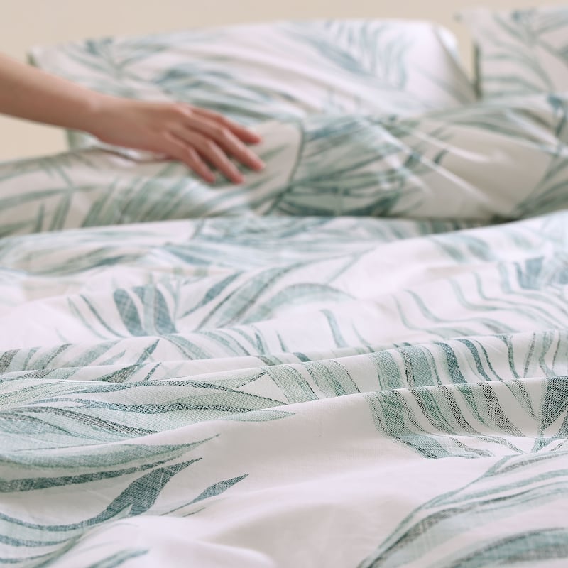 Tommy Bahama Canyon Palms Green Cotton 3 Piece Duvet Cover Set