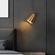 preview thumbnail 1 of 12, Patiy Mid-century Modern Gold Pendant Lights 1-light Dimmable Island Lighting with Metal Shade Gold