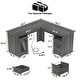 preview thumbnail 25 of 70, Modern Farmhouse L-Shape Desk with File Cabinet and Drawers, Homer Office Executive Desk with Charge Station