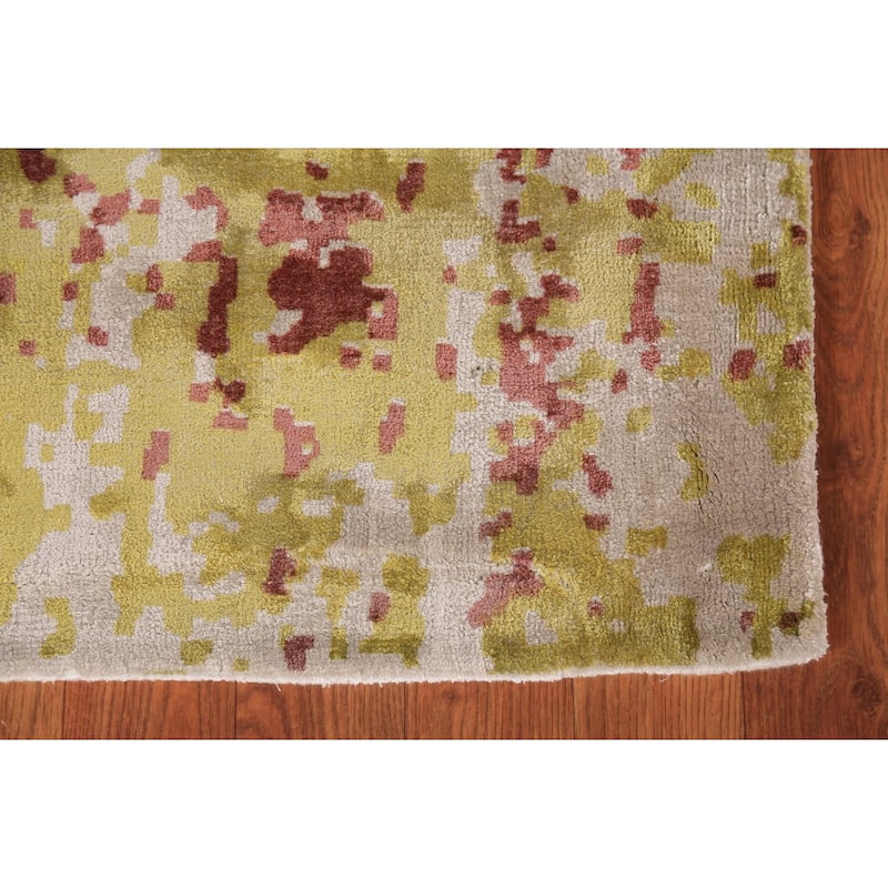 Abstract Modern Area Rug Hand-Knotted Wool Carpet - 3'9"x 7'6"