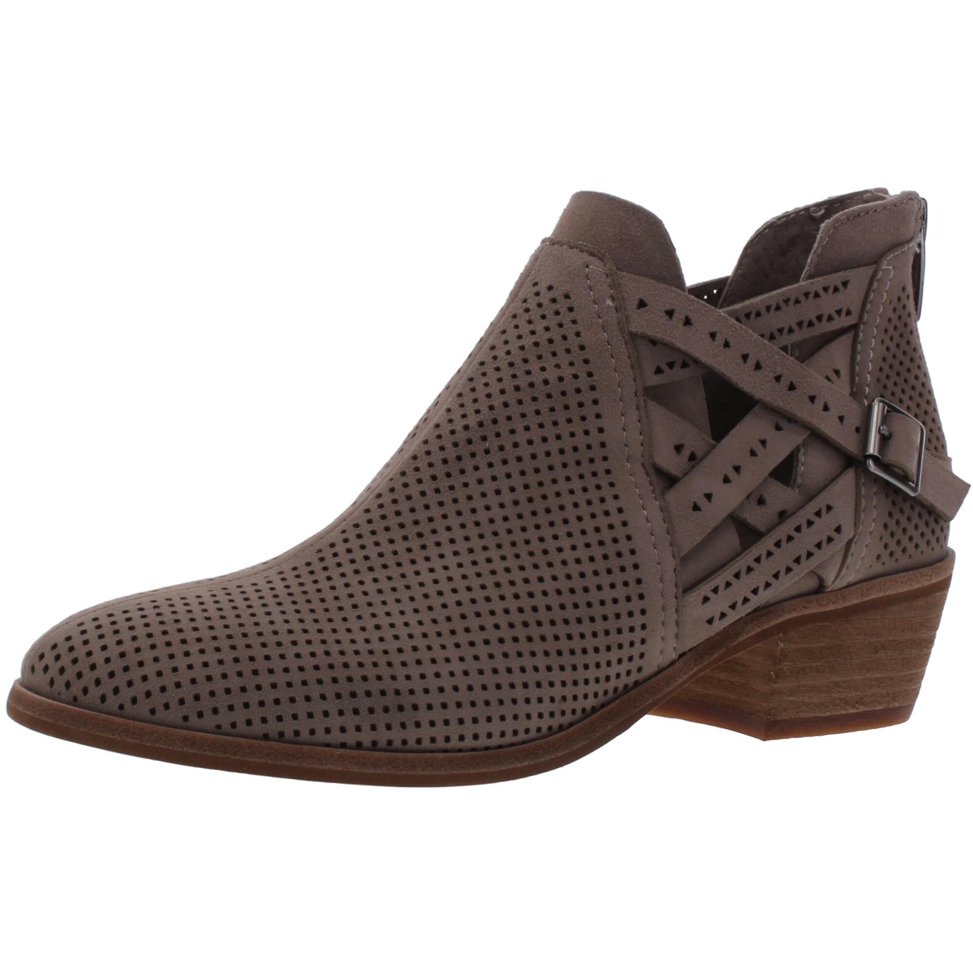 suede perforated booties