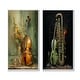 preview thumbnail 10 of 10, Designart "Bassoon Beauty Opulent Olive" Music Framed Art Set Of 2 - Traditional Wall Art Set Green Wall Decor 2 Pieces