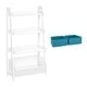 preview thumbnail 20 of 26, RiverRidge Kids 4-Tier 24in Ladder Shelf Toy Organizer with 3 Open Display Shelves- White with Two 5" Fabric Bins