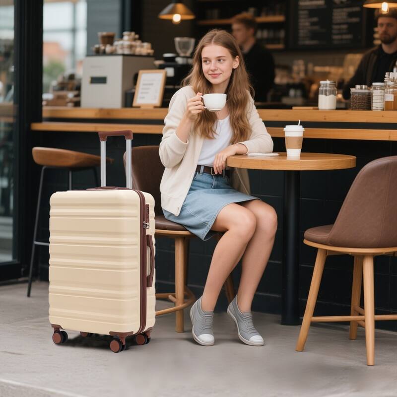 3 PCS in ABS Spinner Wheel Luggage, TSA Combination Lock