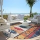 preview thumbnail 55 of 84, Machine Washable Indoor/Outdoor Tribal Global Chantille Rug Navy - 8' x 8'