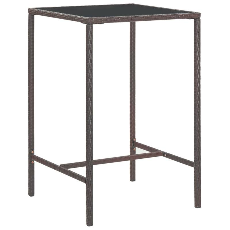vidaXL Patio Bar Set Outdoor Bistro Set Bar Stool Bistro Table Poly Rattan