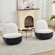 preview thumbnail 21 of 47, 2-Piece Chenille Color Blocking Swivel Chairs Set