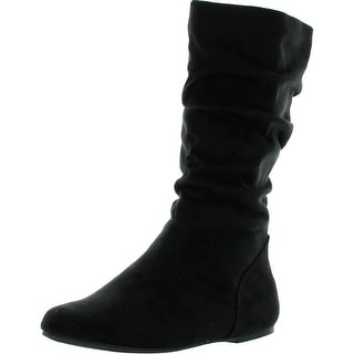 faux suede flat boots
