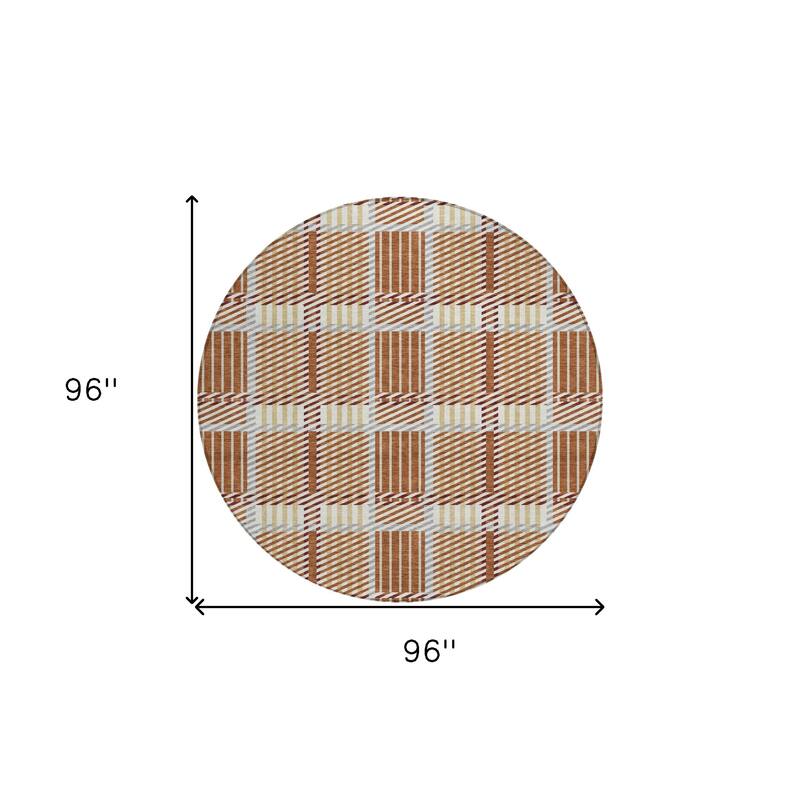 HomeRoots Plaid Transitional Rectangle Outdoor Rug